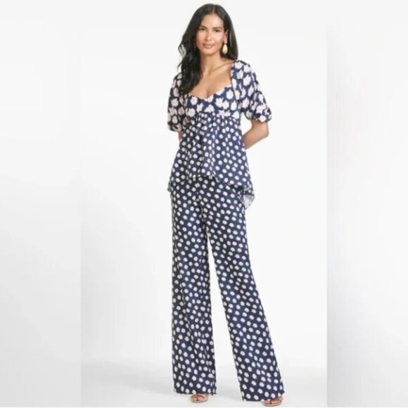 NWOT Sachin & Babi Lana Pant Ikat Floral // Blue and Pink // Size 12 - Picture 2 of 7